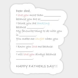 Dear dad, Sticker